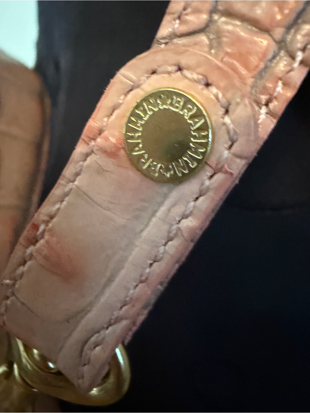Brahmin Rose Pink Croc-Embossed Top-Handle Bag - Picture 5 of 12